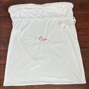 Pottery Barn Kids "Ezra" Cream Sherpa Fleece Santa Sack Bag